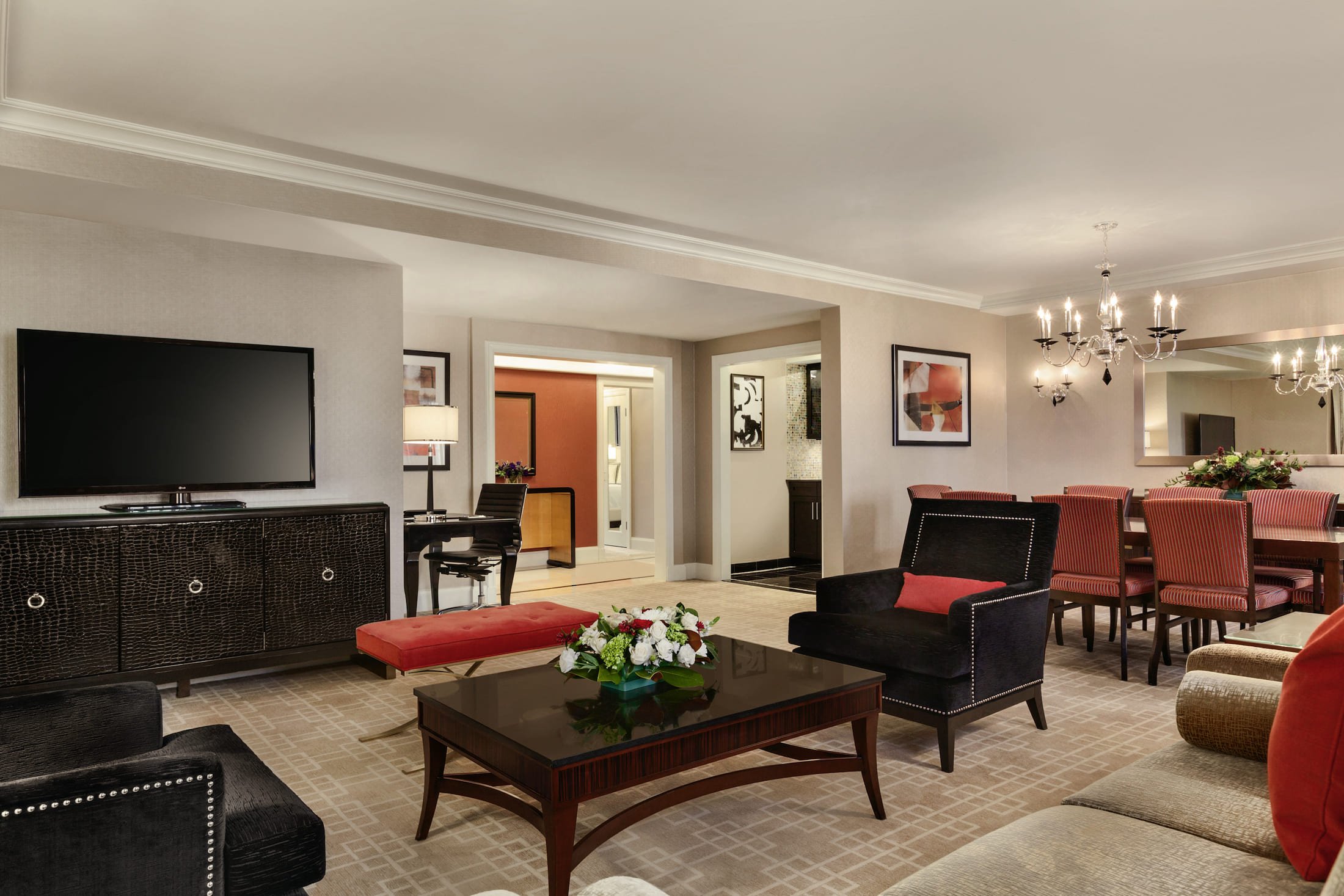 Luxury Executive suite living space at Fairmont Royal York Hotel in Toronto