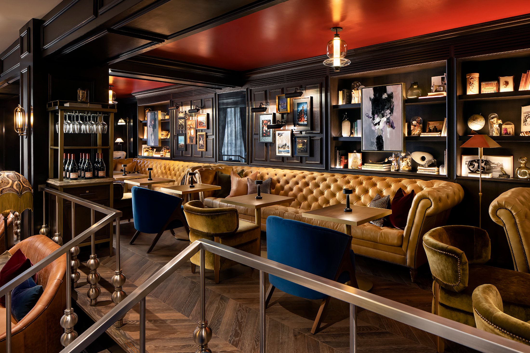 Seating at the Library Bar at Fairmont Royal York Hotel in Toronto