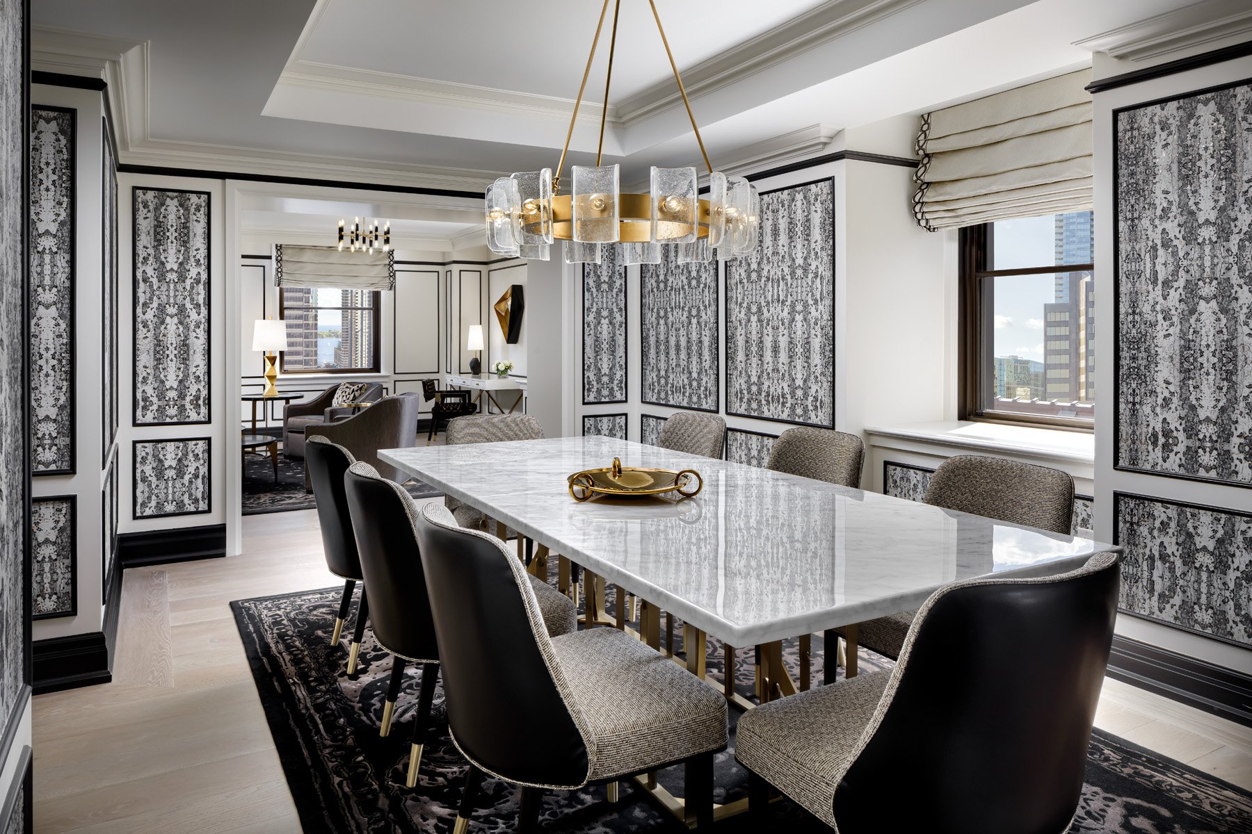 The Crown Suite dining area at Fairmont Royal York Hotel in downtown Toronto