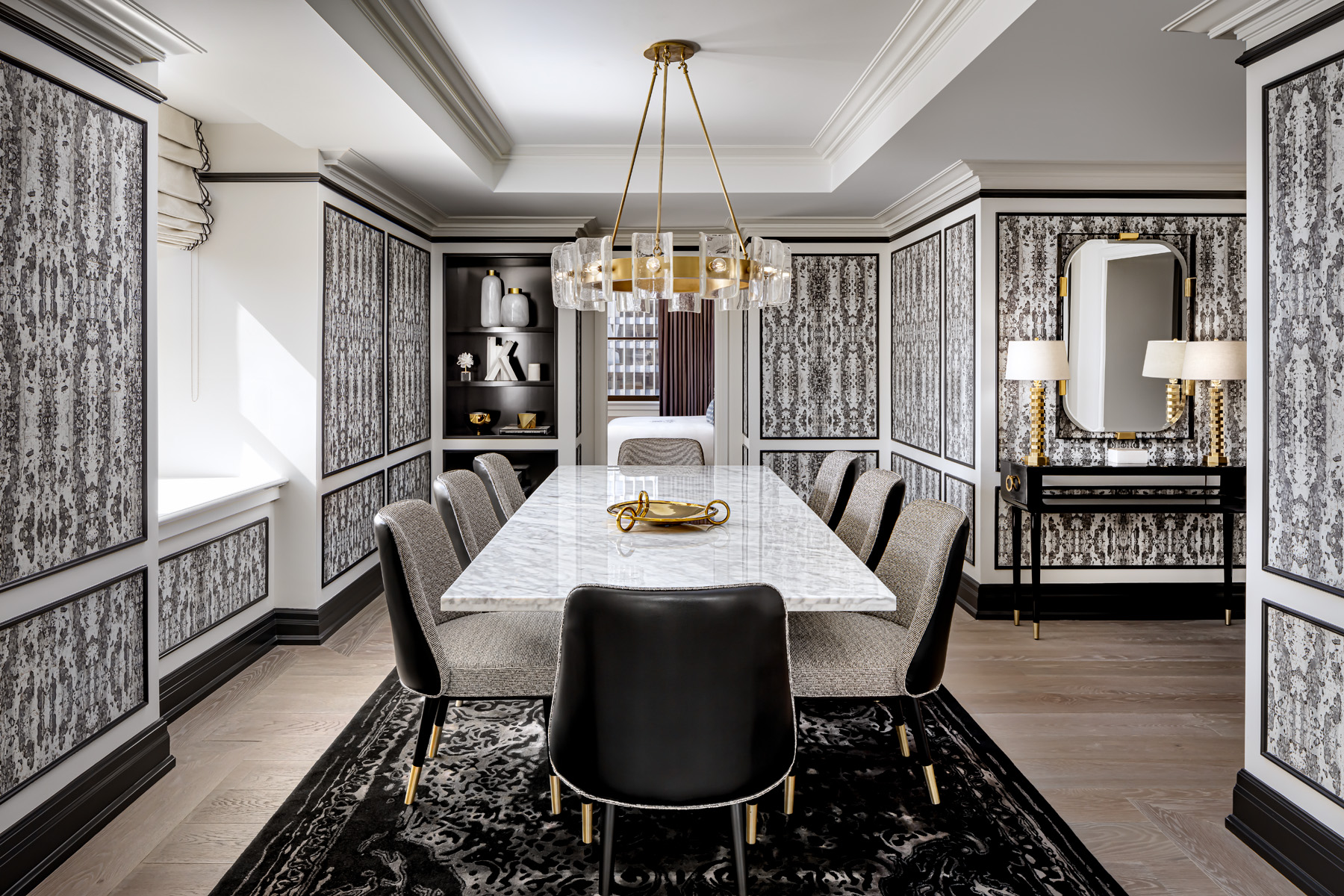 The Crown Suite dining room at Fairmont Royal York Hotel in downtown Toronto