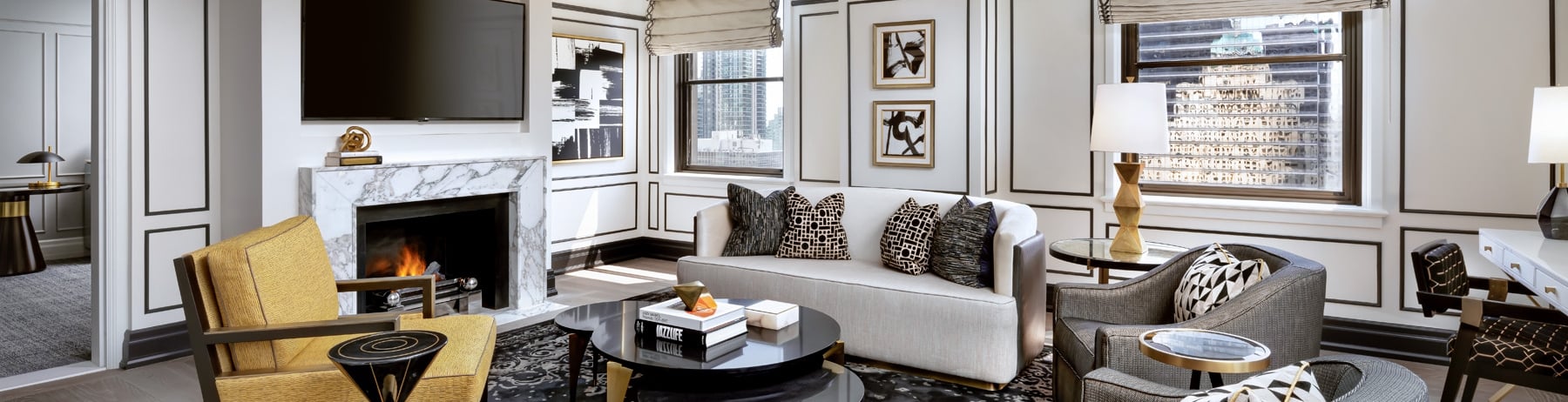 The living room of the Crown Suite at Fairmont Royal York Hotel in downtown Toronto